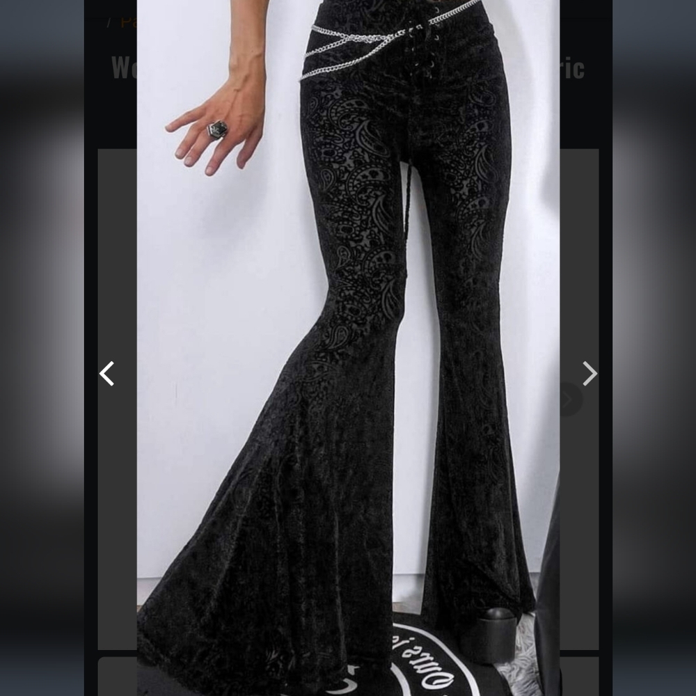 Killstar Black Patterned Flare Pants